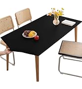 Huierxun PU Stretch Fitted Rectangle Tablecloth with Elastic Edge 31 x 51 Inch Waterproof Oil Pro...