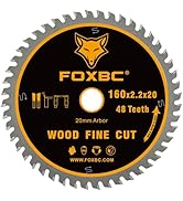 FOXBC 160mm Track Saw Blade 48 Tooth for Festool TS55, TSC 55, ATF 55, AP 55, HK 55, HKC 55, DeWa...