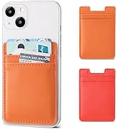 Fulgamo 2Pack Phone Wallet,Leather Phone Card Holder Adhesive Stick On Credit Card Pocket for Bac...