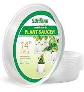 SupKing Large Plant Saucers Drip Tray 6 Pack, 6 8 10 12 14 15 Inch Heavy Sturdy Plastic Flower Po...