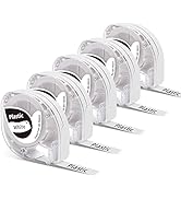 5 Pack Goknu P12 Label Maker Tape Compatible with Dymo Label Maker Refills LT-100H, 100T, 200B, C...