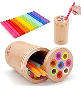Montessori Toys for 1-3 Year Old: Wooden Learning Color Sorting Toys for Toddlers Age 1 2 3, Fine...
