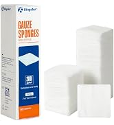 200 Pack 2x2 Inch Gauze Sponges 8-Ply, 100% Cotton Woven Gauze Pads for Wound Care, Highly Absorb...