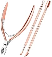 Cuticle Trimmer Cuticle Remover with Cuticle Pusher, XUNXMAS Professional Stainless Steel Durable...