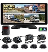 Venluna RV Camera System with CarPlay Android Auto 10.36 Inch Touch Monitor | 4 1080P wired IP69 ...