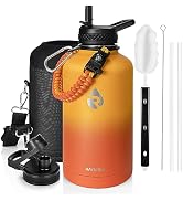 RAYMYLO Insulated Water Bottle 64 oz, Triple Wall Vacuum Stainless Steel (Cold for 48 Hrs), Leak ...
