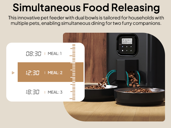 Voluas Automatic Cat Feeder for Two Cats