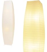 HonoDing CX00016 46 Inches Tall Living Room Paper Lamp with White Paper Shade, On/Off Foot Switch...