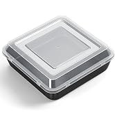 P&P CHEF 8 x 8 Inch Baking Pan with Lid, Nonstick Square Cake Pans - 2Pcs | 1 Brownie Pan + 1 Cov...