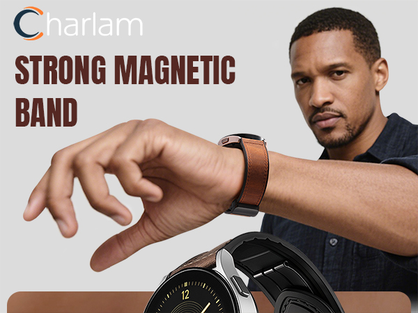 samsung galaxy watch 7 6 5 4 3 FE Classic Band Magnetic lether bands