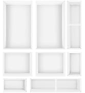 Bxngjuj Bamboo Drawer Organizer Set, 8 PCS White Multi-Use Wood Drawer Storage Kitchen Boxes, Jun...