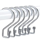 Goowin Shower Curtain Hooks, 12 Pcs S Shape Shower Curtain Rings, Rustproof Black Shower Curtain ...