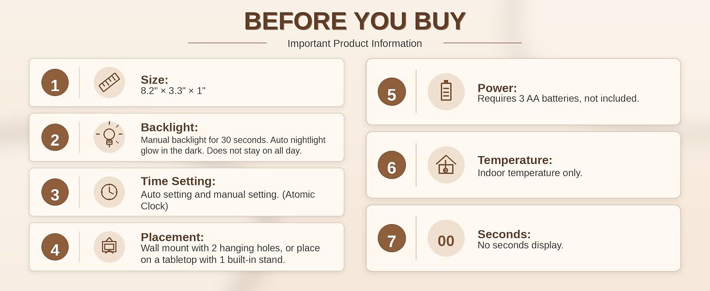 Important product imformation before you buy
