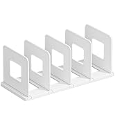SAYEEC Desk File Sorter Vertical Desktop File Folder Organizer 4 Section Plastic Book Holder Adju...