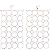 Tosnail Pack of 2 Scarf Hanger Holder Organizer Space Saver for Tie, Belt, Scarves, Socks - White