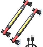 BulkWise 2 Pack Under Hood Work Light Bar, LED Magnetic Light Bar with Hooks/Clips, 3000mAh Recha...