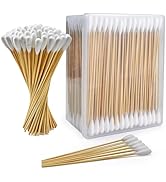 Accesfire 300pcs Large Cotton Swabs in Storage Box, 6 Inch Long Cotton Swabs with Bamboo Handle f...