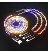 AYI RGB 3 in 1 Multi Connectors Charger Cable Micro USB/USB Type C PD Fast Charging Cord Visible ...