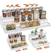 INVOCOO Expandable Spice Rack Organizer for Cabinet - 3 Tier Adjustable Cabinet Spice Organizer E...