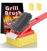 BBQ Grill Brush with Scraper-Removable BBQ Clearning Brush Head with Wire Bristles Brush & 2 Stea...