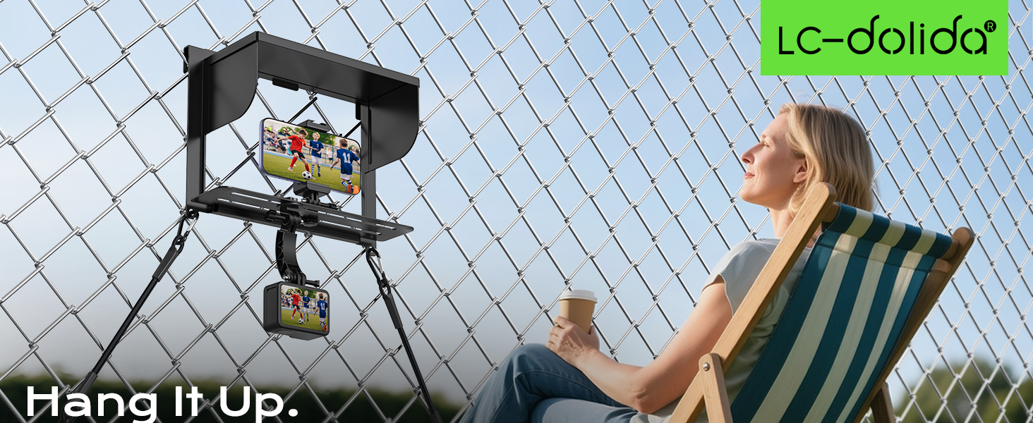LC-dolida 2-in-1 Fence Mount, Includes Adjustable Sunshade for Outdoor Recording, Compatible