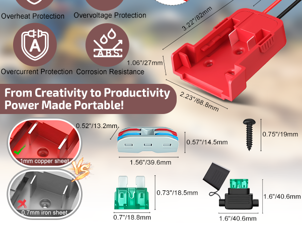 18V for Milwaukee M18 Battery Adapter for Power Wheels Power Tool Drill Battery Adapter