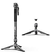 COMAN M1 62.8" Carbon Fiber Monopod for Camera, One-Click Lifting Monopod with feet, Compact for ...