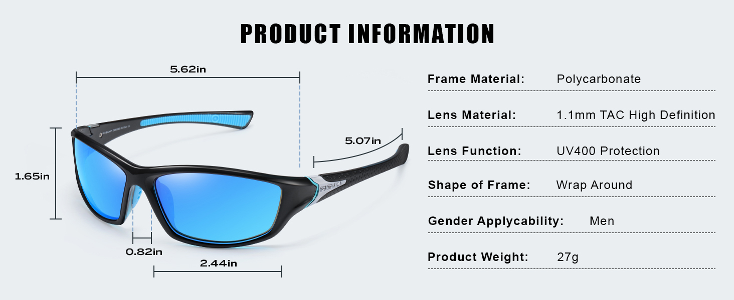 Sports Polarized Sunglasses For Men Cycling Driving Fishing UV400 Protection