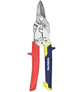 WORKPRO 10" Aviation Snips, Straight Cut Tin Snips, Metal Cutting Shears with Safety Latch and Ha...