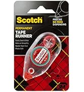Scotch Double Sided Tape Runner, 1-Pack, 0.27 in x 26 ft., Perfect for Holiday Crafts, Gifts, and...