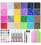 LOTWOW 35000 Pcs Resin Jelly Rhinestones Kit, Multicolor 3mm Flatback Rhinestones with 4 Pcs B700...