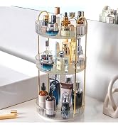 Zufudo Rotating Makeup Organizer 3 Tier Lazy Susan Trays Skincare Perfume Organizer for Bathroom ...