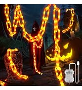 BEEWIN Halloween Decorations Chain Lights,10.4 Ft 175 LED Plastic Chain String Lights Battery Ope...