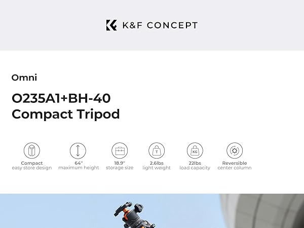 63" Aluminum Travel Tripod for Camera with Phone Holder