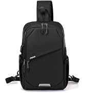MOSISO Sling Backpack Travel Hiking Daypack, Large Crossbody Sling Bag with USB Charging Port for...