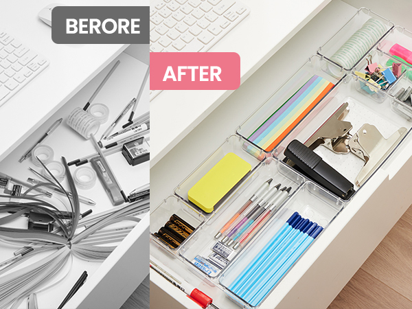 clear drawer organizers