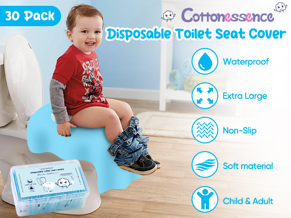 Cottonessence Disposable Toilet Seat Covers (30-Pack)