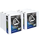 Comix Durable 3 Ring Binder, 5 inch D Ring Binders, Hold 950 Sheets of US Letter Size Paper, 6 Pa...