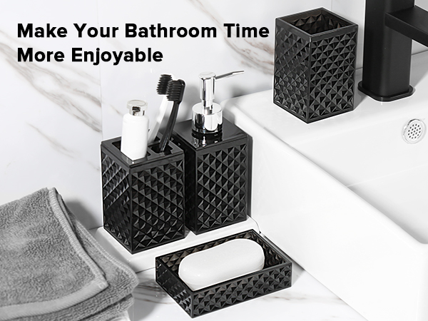 black bathroom accessories