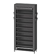 Simple Trending Tall Shoe Rack Organizer Holds 40 Pairs, 10 Tier Large Capacity Shoe Cabinet Stor...