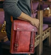 Leather Satchel iPad Tablet Bag - Leather Saddle Bag Purse - Small iPad (10.5-inch) Shoulder Bag ...