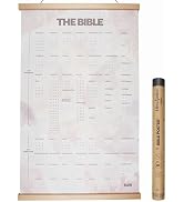BLIEVE - Books Of The Bible Poster Canvas With Magnetic Poster Hanger, Bible Reading Tracker Year...