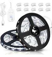 Xuuza LED Light Strip Motion Sensor, USB Powered, Waterproof Rope Lights 6000K, Day and Night Mod...