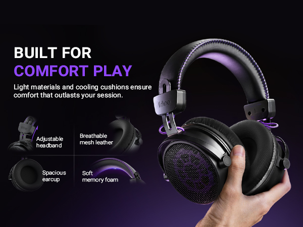 comfort all day with fifine h18v lite lightweight gaming headset