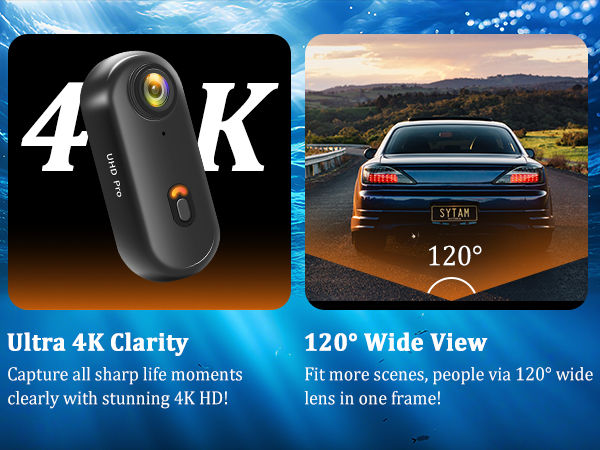 Mini Body Camera for Walking Fishing Vlogging Cycling Horse Riding, POV Camera, Action Camera 4K