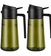 Olive Oil Sprayer for Cooking, 2 In 1 Glass Oil Dispenser 16oz- 470ml Premium Spray Bottle for Ki...
