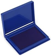 Blue Stamp Pad, 4 x 2.5 Inch Premium Quality Ink Pad for Stamps, All-Purpose Felt Pad for Office ...