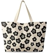 Miss Adola Large Tote Bag for Women - Canvas Tote Bag with Zipper Aesthetic Reusable Shoulder Bag...