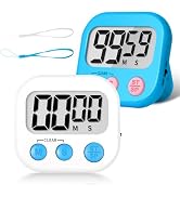 ZILLEEN Classroom Timer for Kids Teachers 2 Pack Digital Timers Blue White | Strong Magnetic, Lar...
