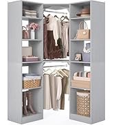 Besiost Corner Closet System With 12 Shelves, 40